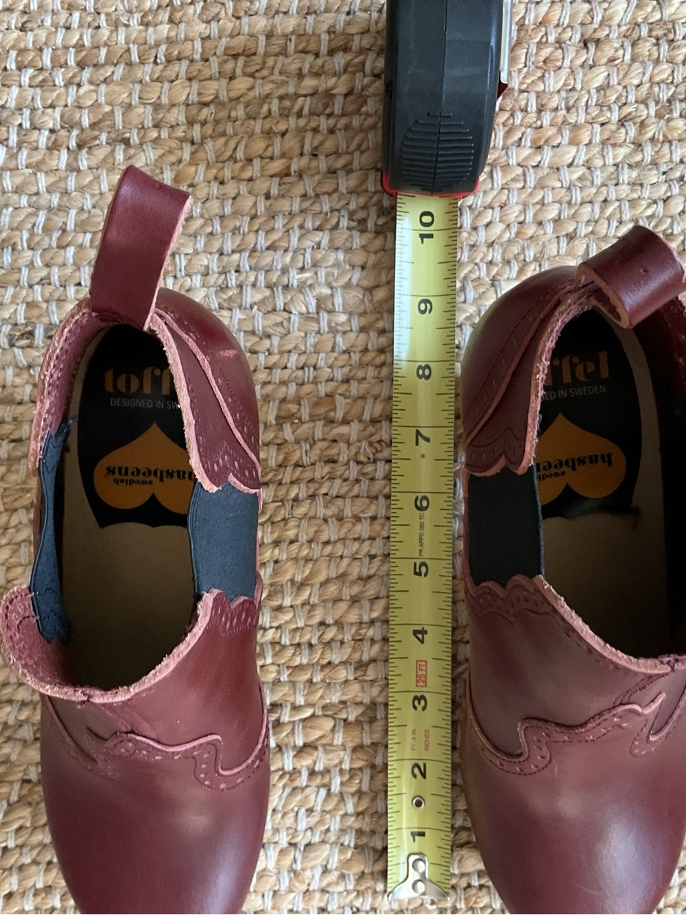 Swedish Hasbeens cognac Toffel Victorian 46/6 clogs - Picture 8 of 8